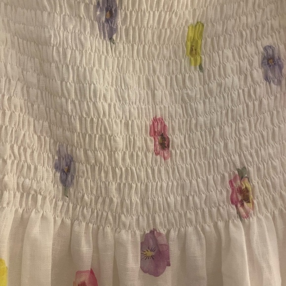 Sleeper Atlanta Pansies Smocked Bodice Midi Dress - Picture 4 of 14